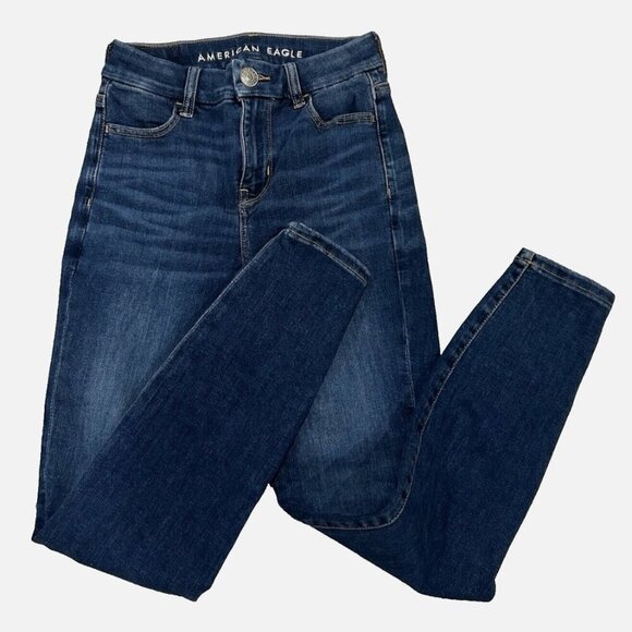 American Eagle Outfitters Denim - American Eagle Women's 000 Short Hi-Rise Extra Stretch Jegging Curvy Blue Jeans